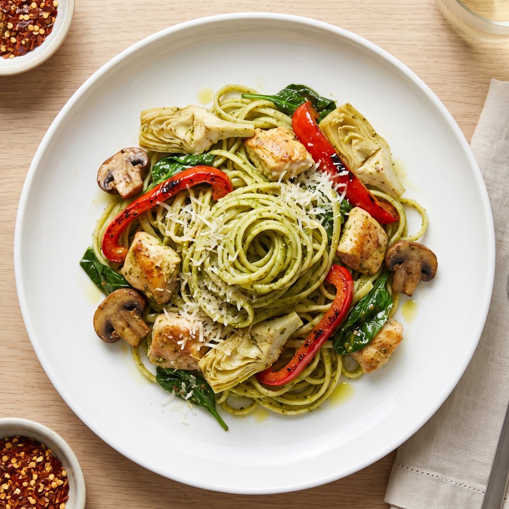 Spence's Chicken Pesto Linguine