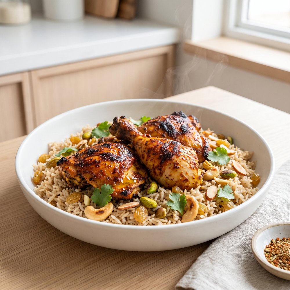Spiced Baharat Chicken with Basmati Rice