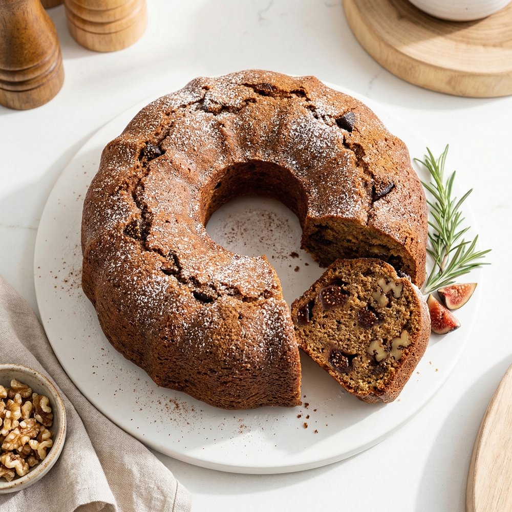 Spiced Fig Walnut Cake