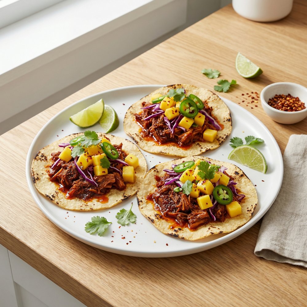Jackfruit Tacos with Mango Slaw