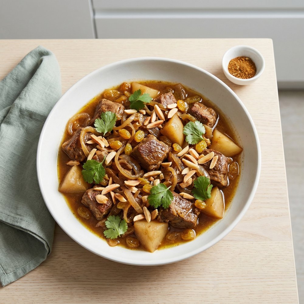 Lamb Tagine with Pears and Almonds