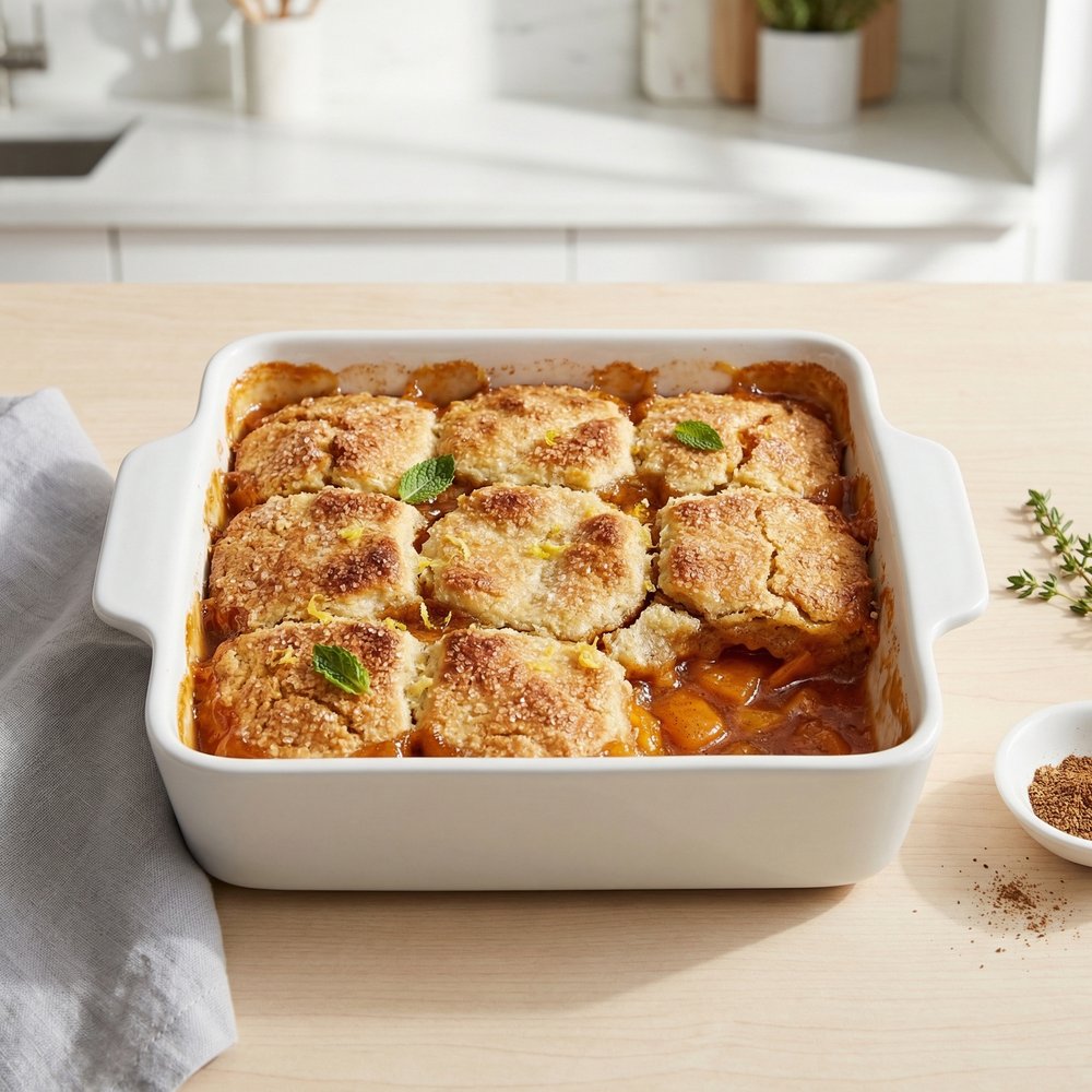 Fuyu Persimmon Cornmeal Cobbler
