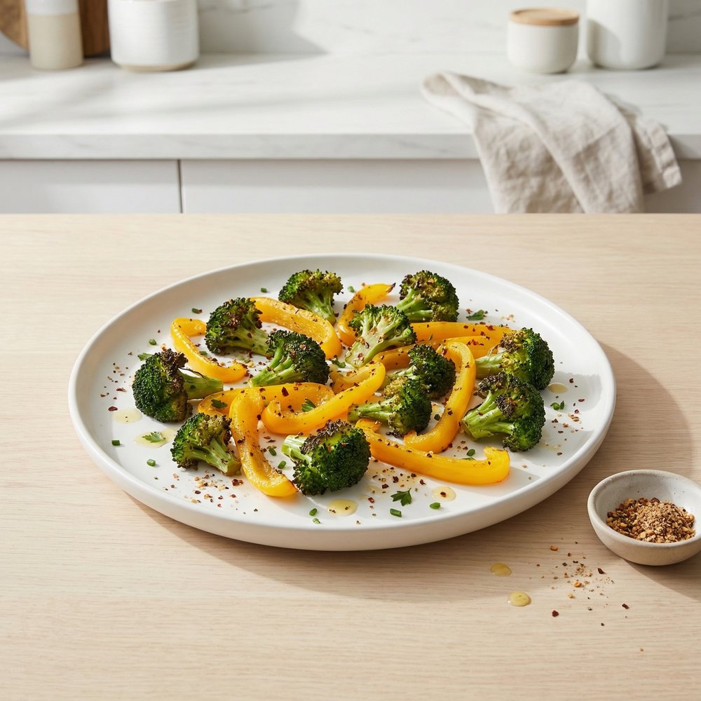Oven-Roasted Broccoli with Bell Pepper