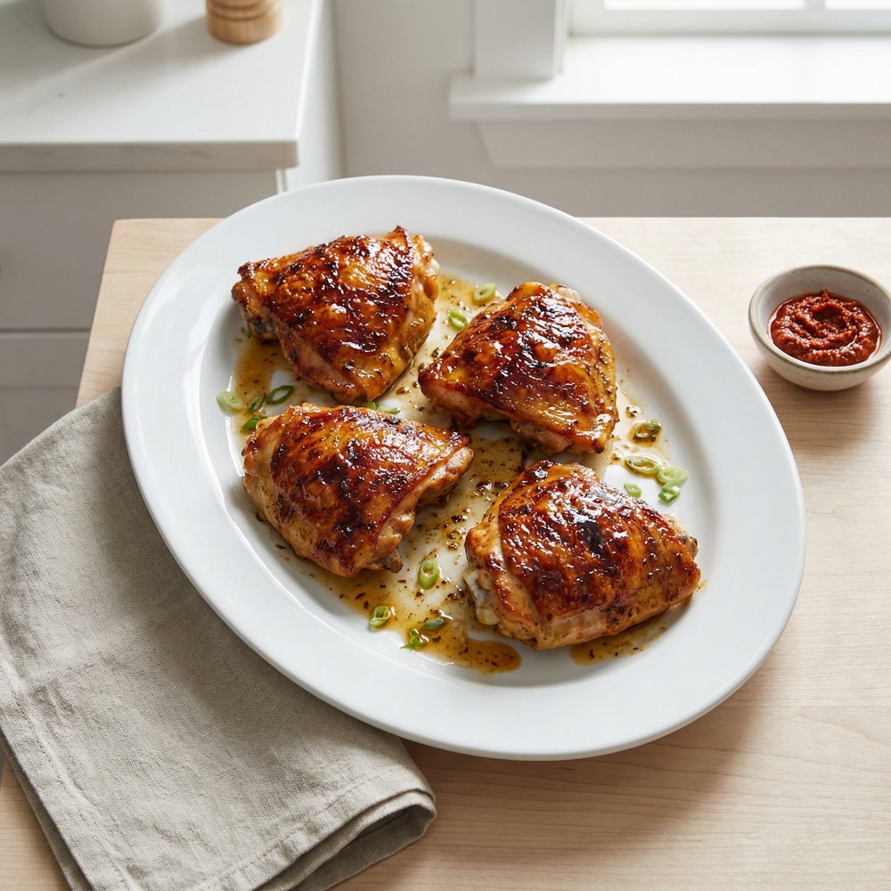 Honey-Harissa Glazed Chicken Thighs