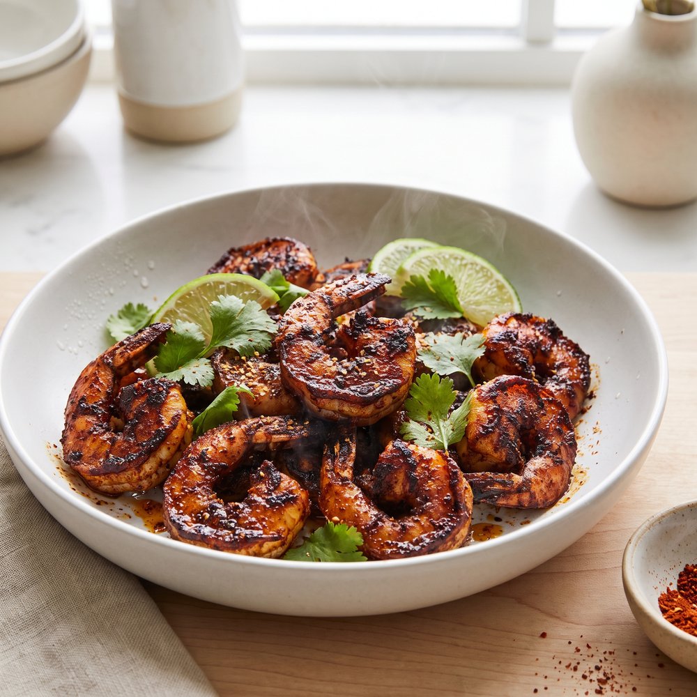 Spicy Blackened Shrimp Skillet