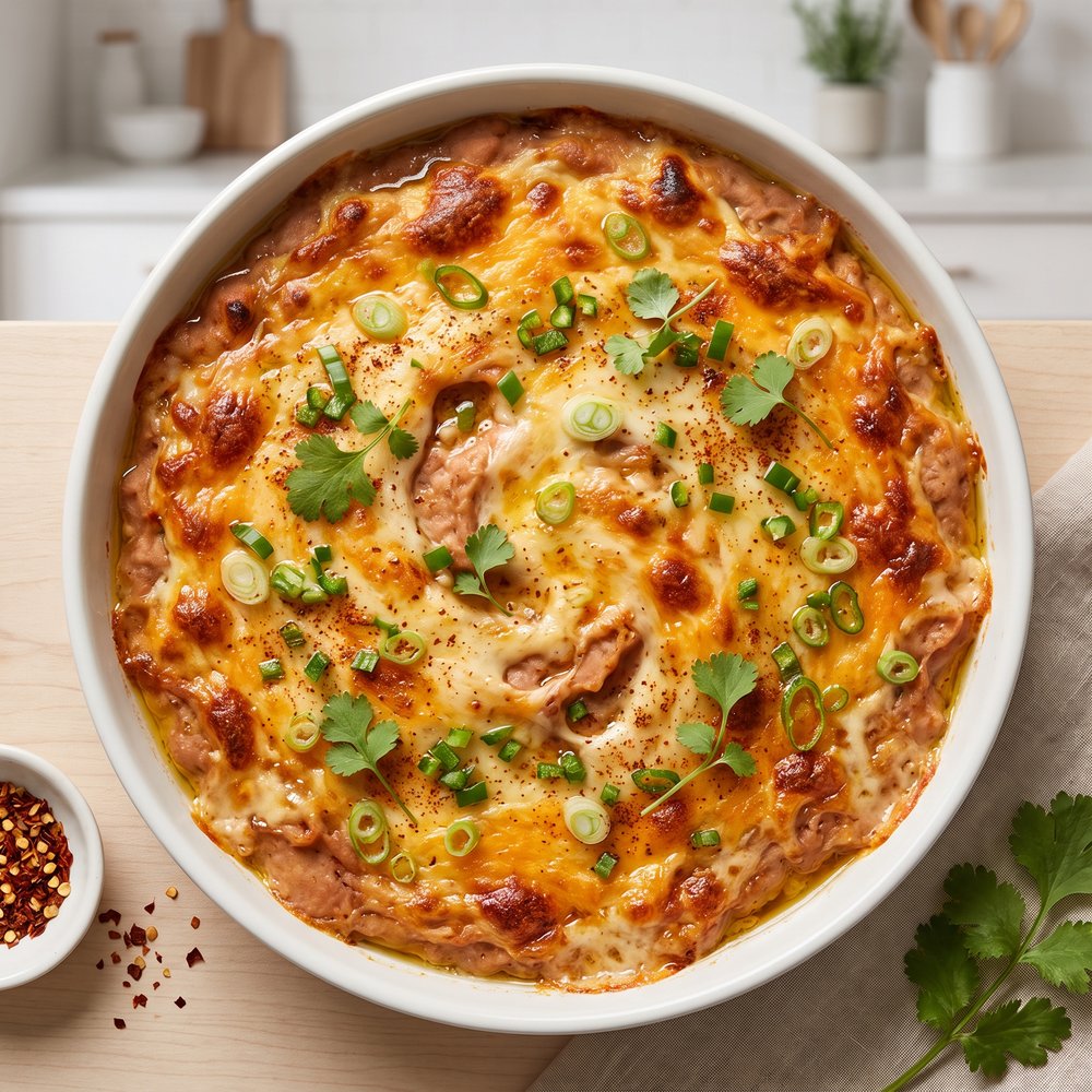 Spicy Cheesy Refried Beans