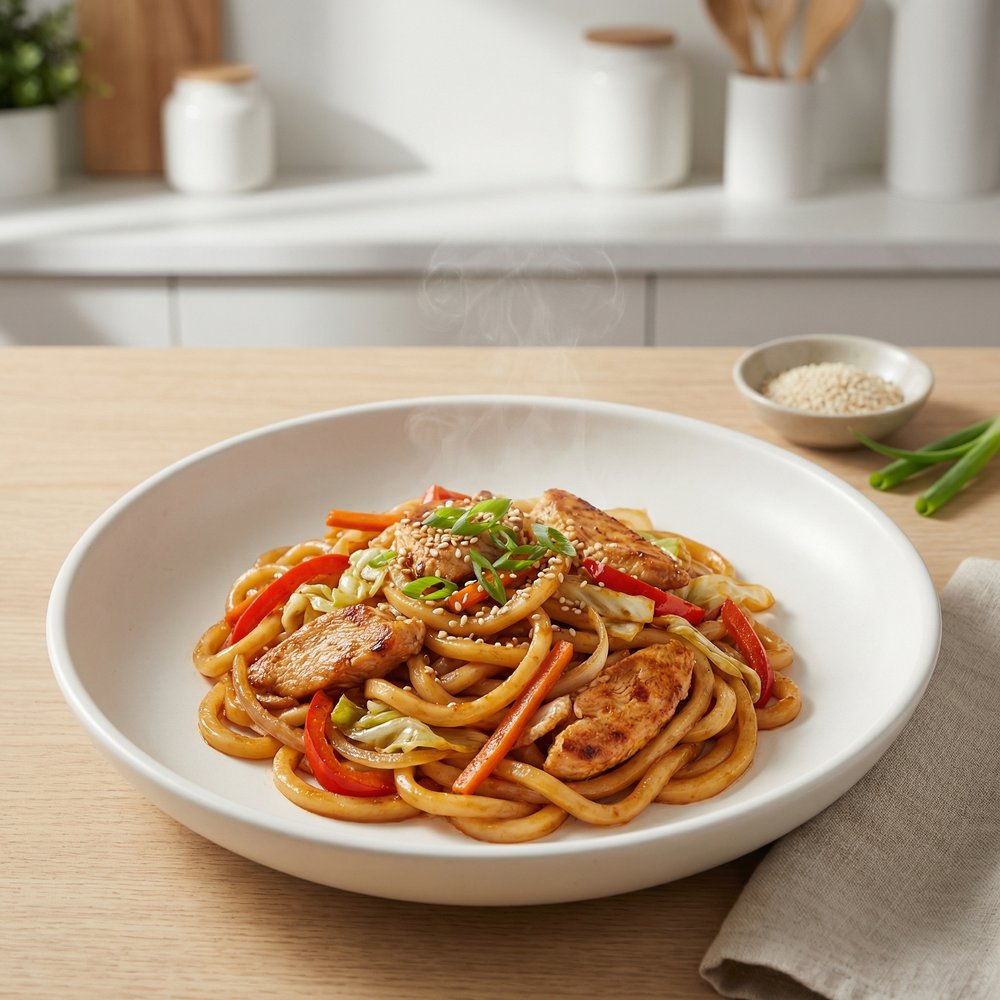Stir-Fried Chicken Udon Noodles