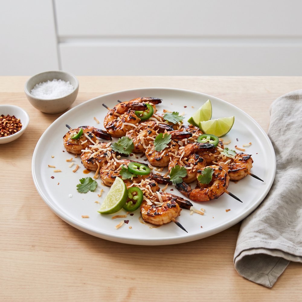Spicy Coconut and Lime Grilled Shrimp