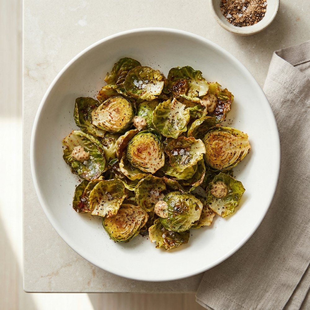 Crispy Spiced Brussels Sprout Chips