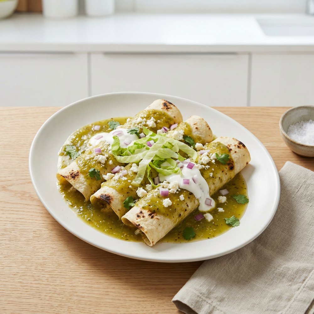 Fiery Queso Enchiladas Verdes