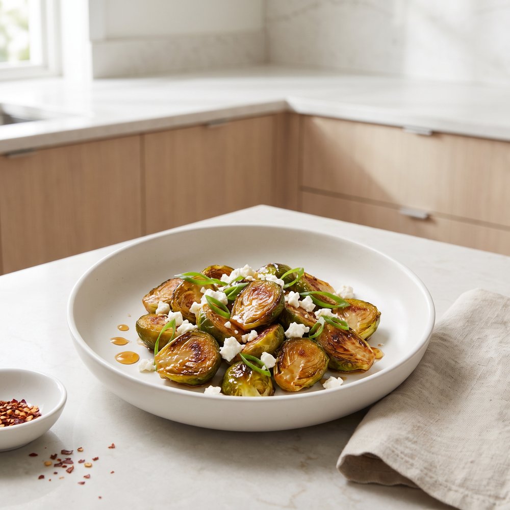 Spicy Hot Honey Brussels Sprouts