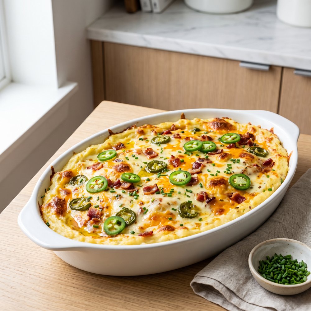 Spicy Jalapeño Popper Potato Bake