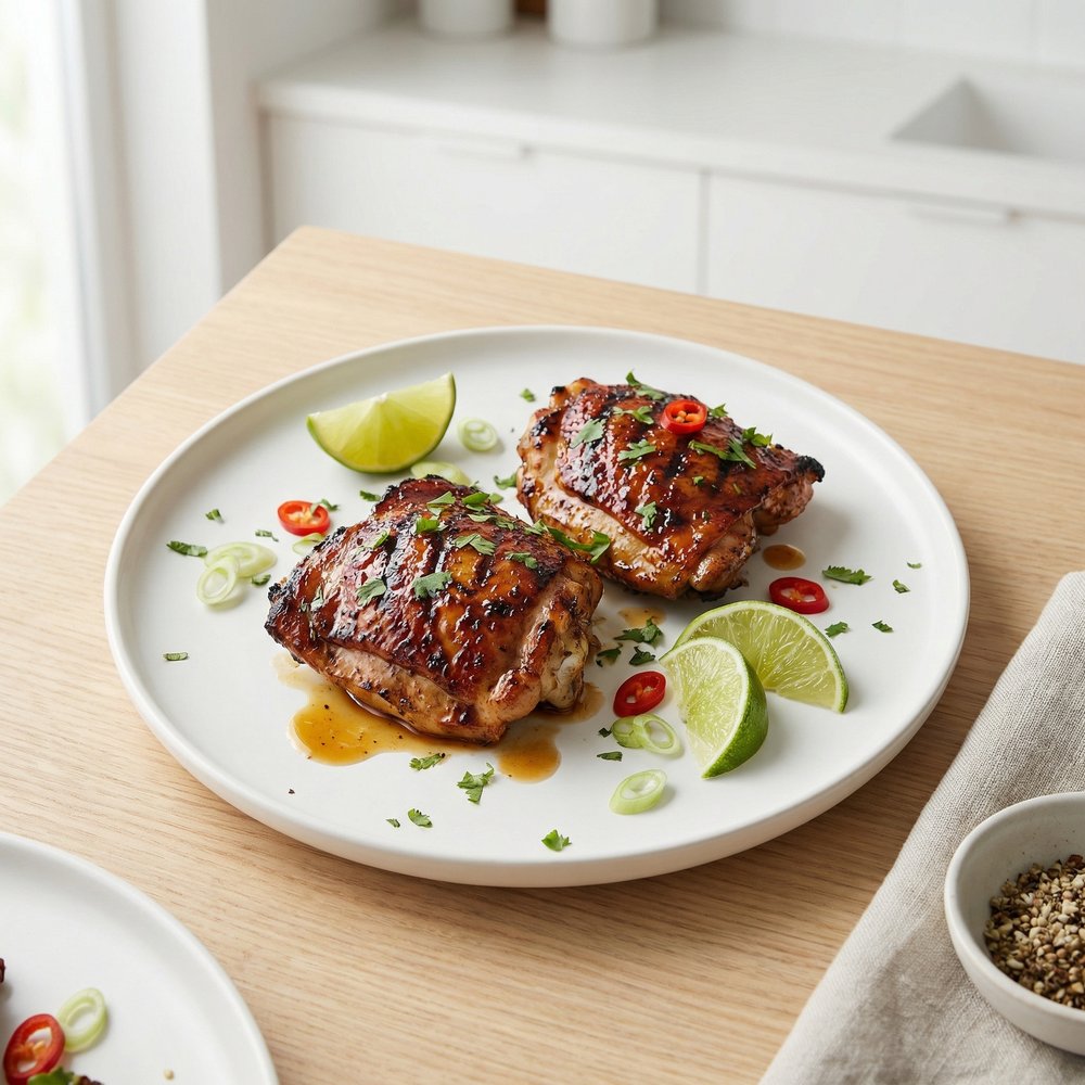 Charred Jerk-Spiced Chicken Thighs