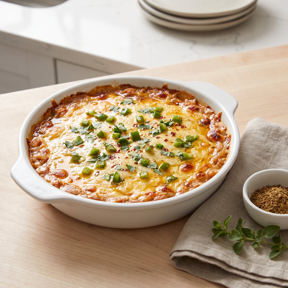 Spicy Mexican Refried Bean Hot Dip