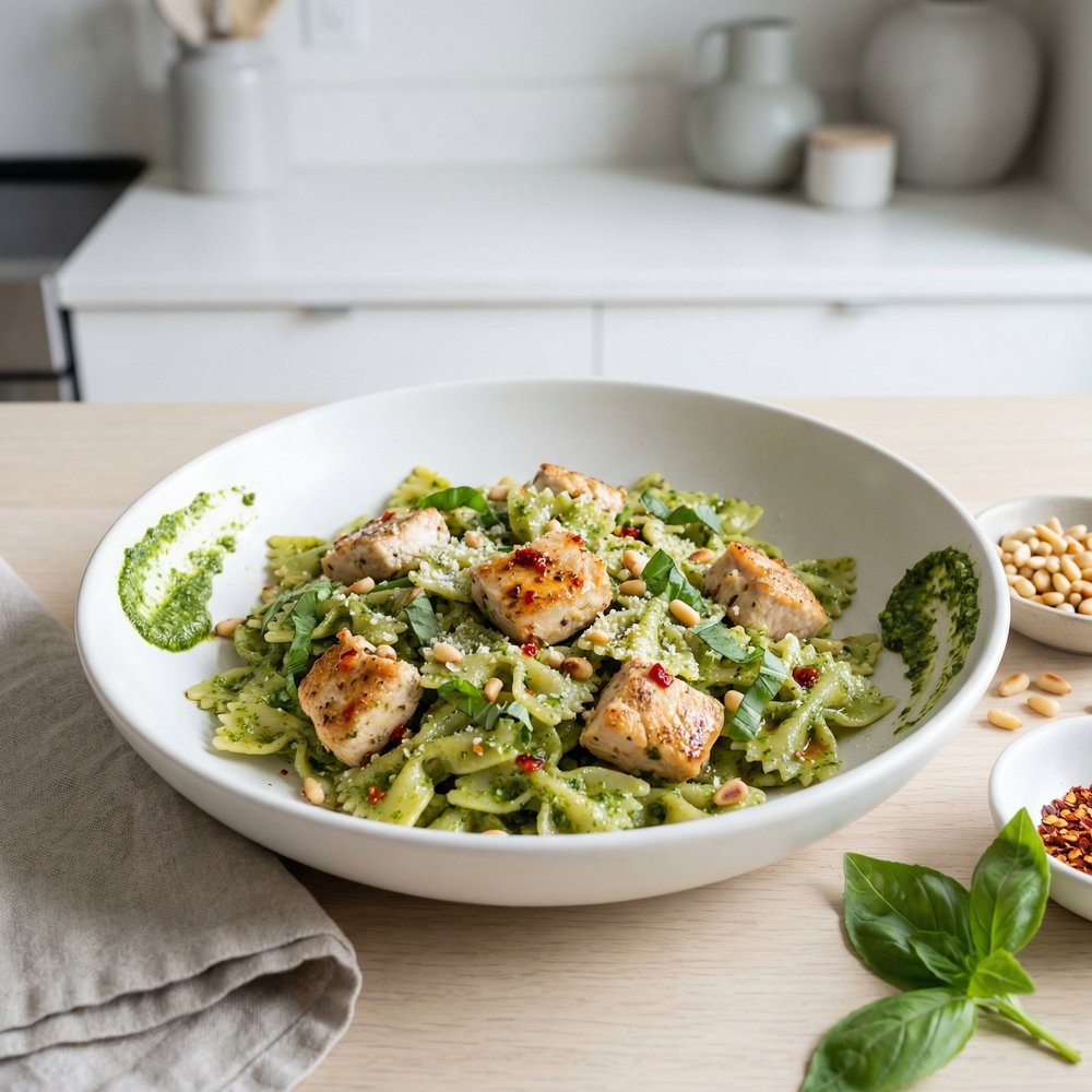 Teena's Spicy Pesto Chicken and Pasta