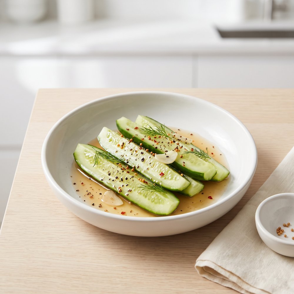 Spicy Pickled Cucumbers