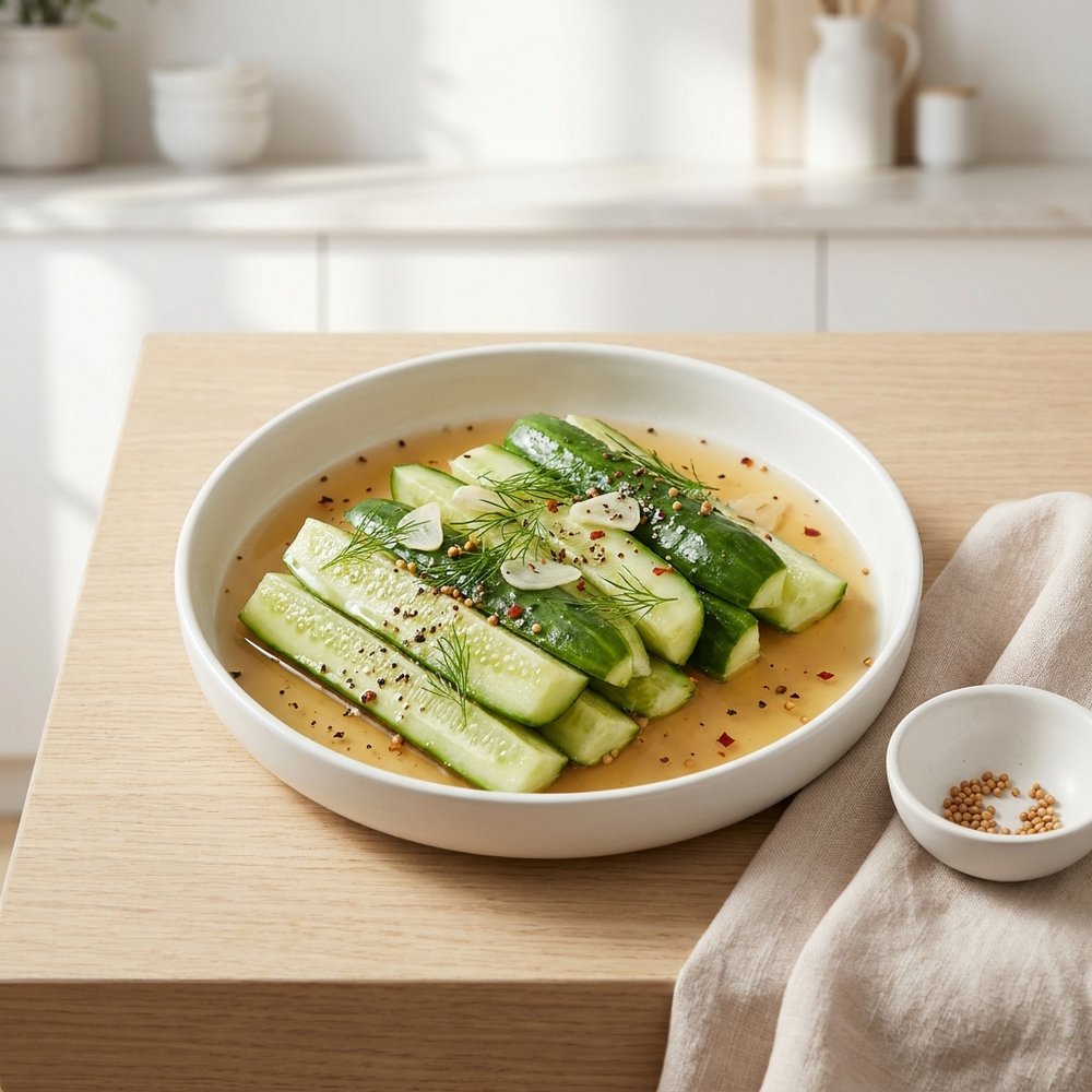 Spicy Pickled Cucumbers