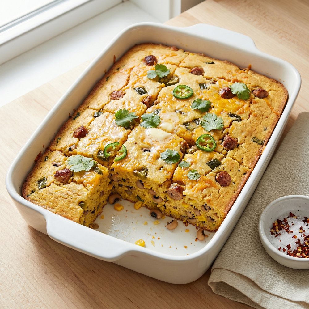 Cornbread with Black-Eyed Peas and Sausage