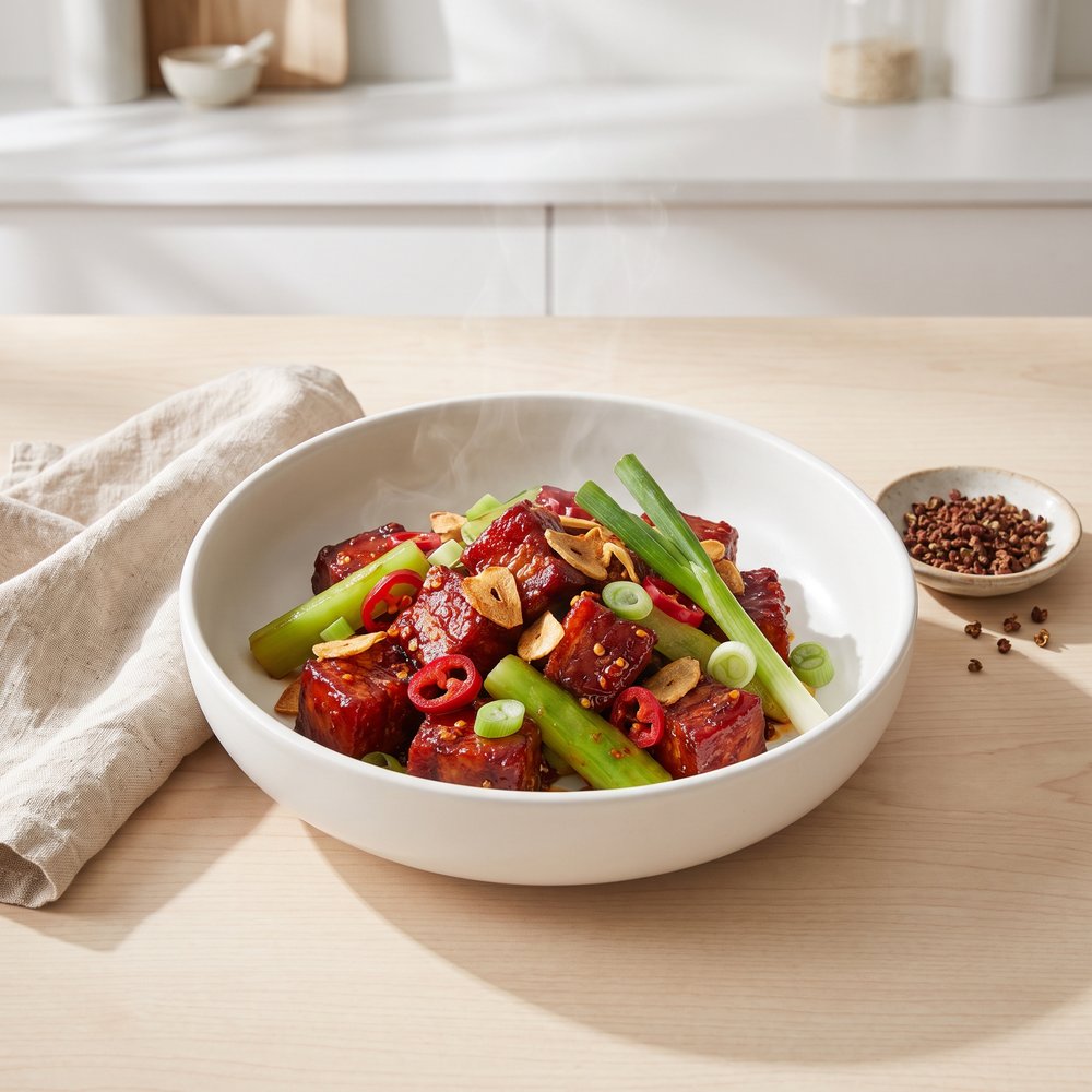 Spicy Sichuan Stir-Fried Pork with Celtuce