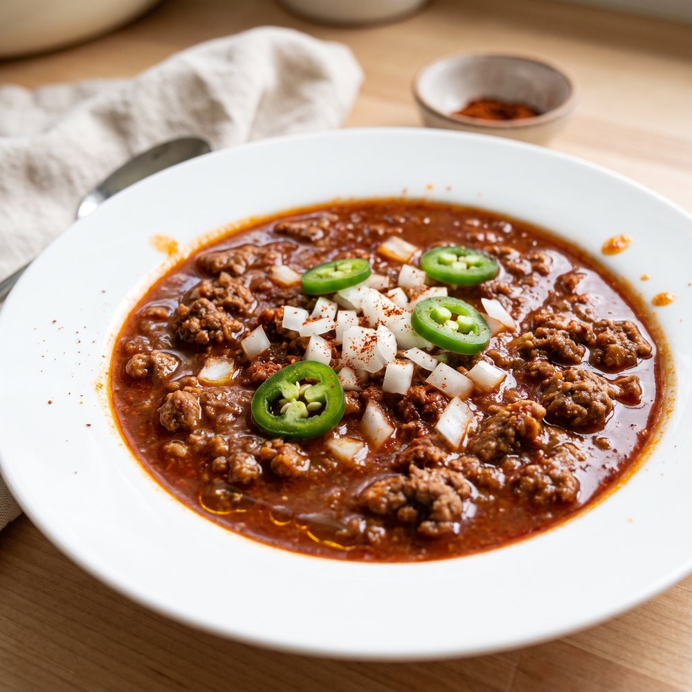Spicy Slow-Cooked Beanless Chili