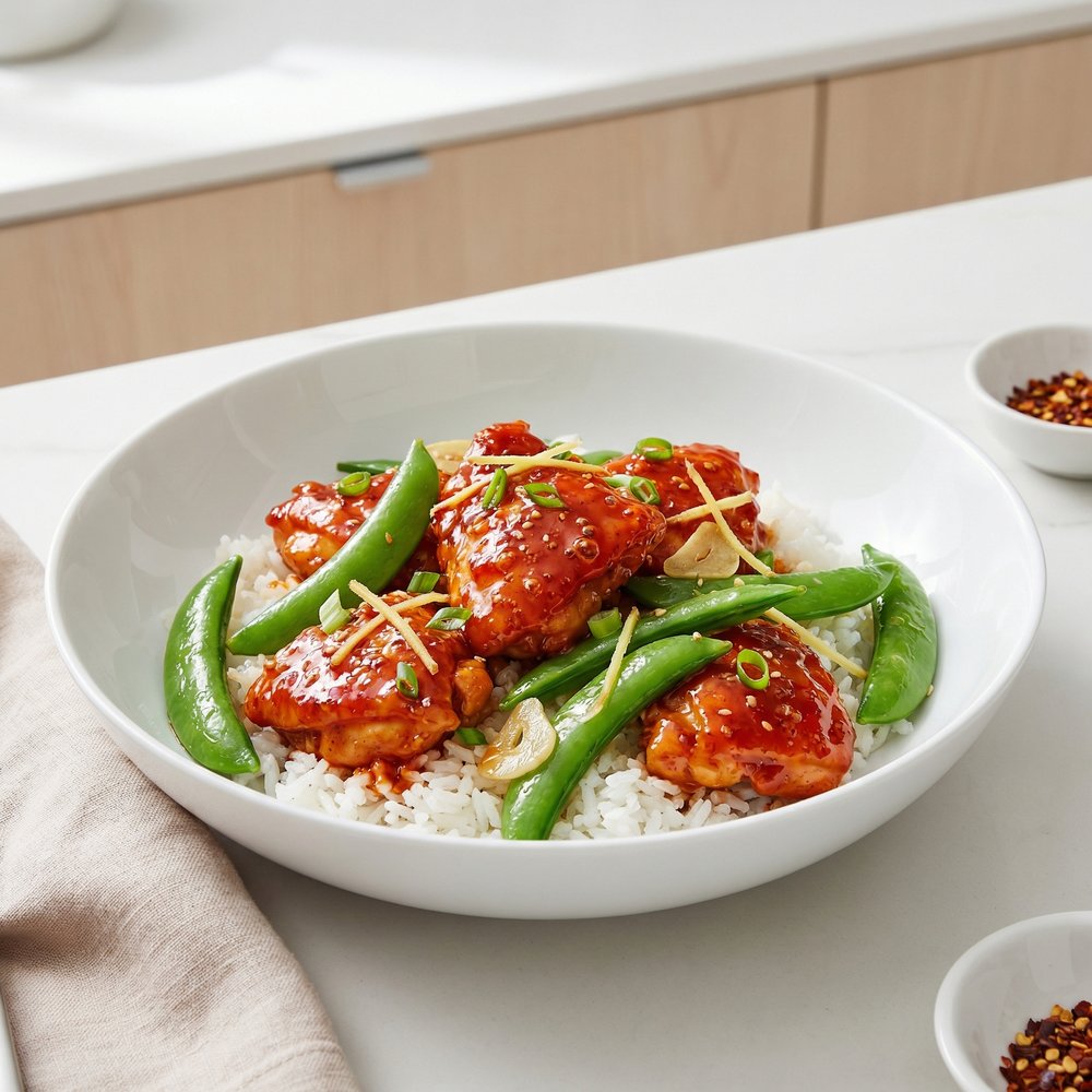 Sriracha Chicken Snap Pea Stir-Fry