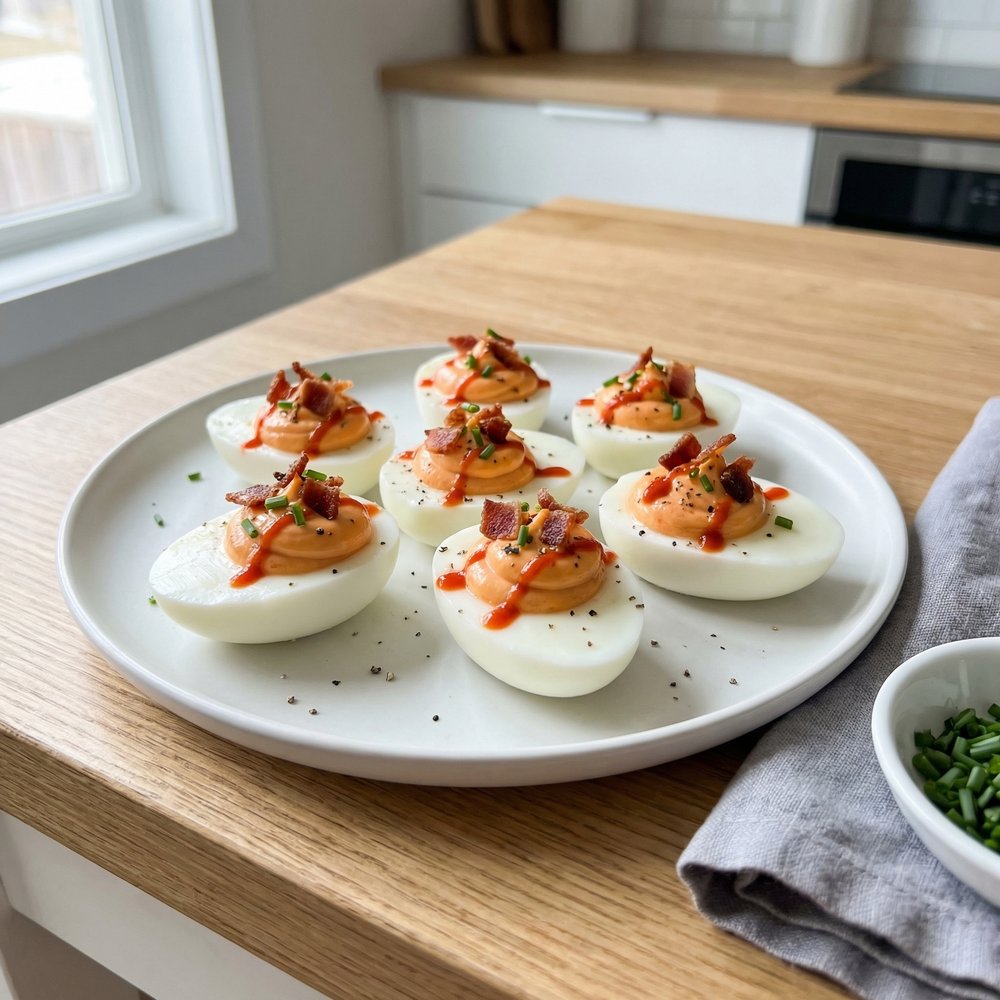 Bacon-Sriracha Deviled Eggs