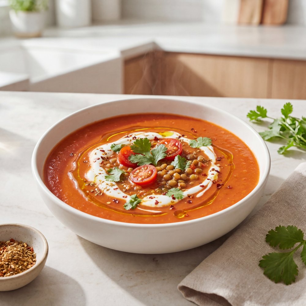 Spicy Tomato and Lentil Soup