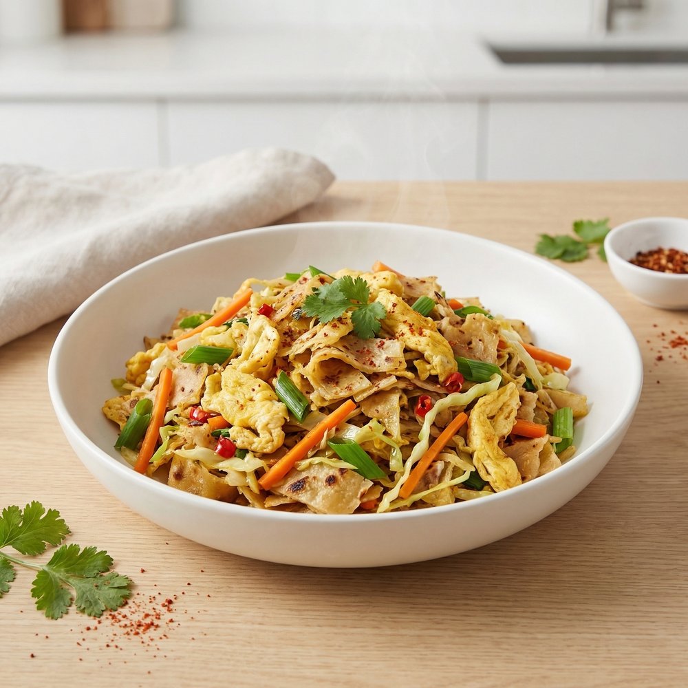 Sri Lankan Veggie Kottu with Paratha