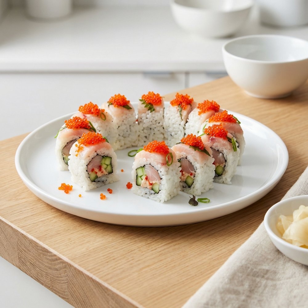 Fiery Yellowtail Maki Roll
