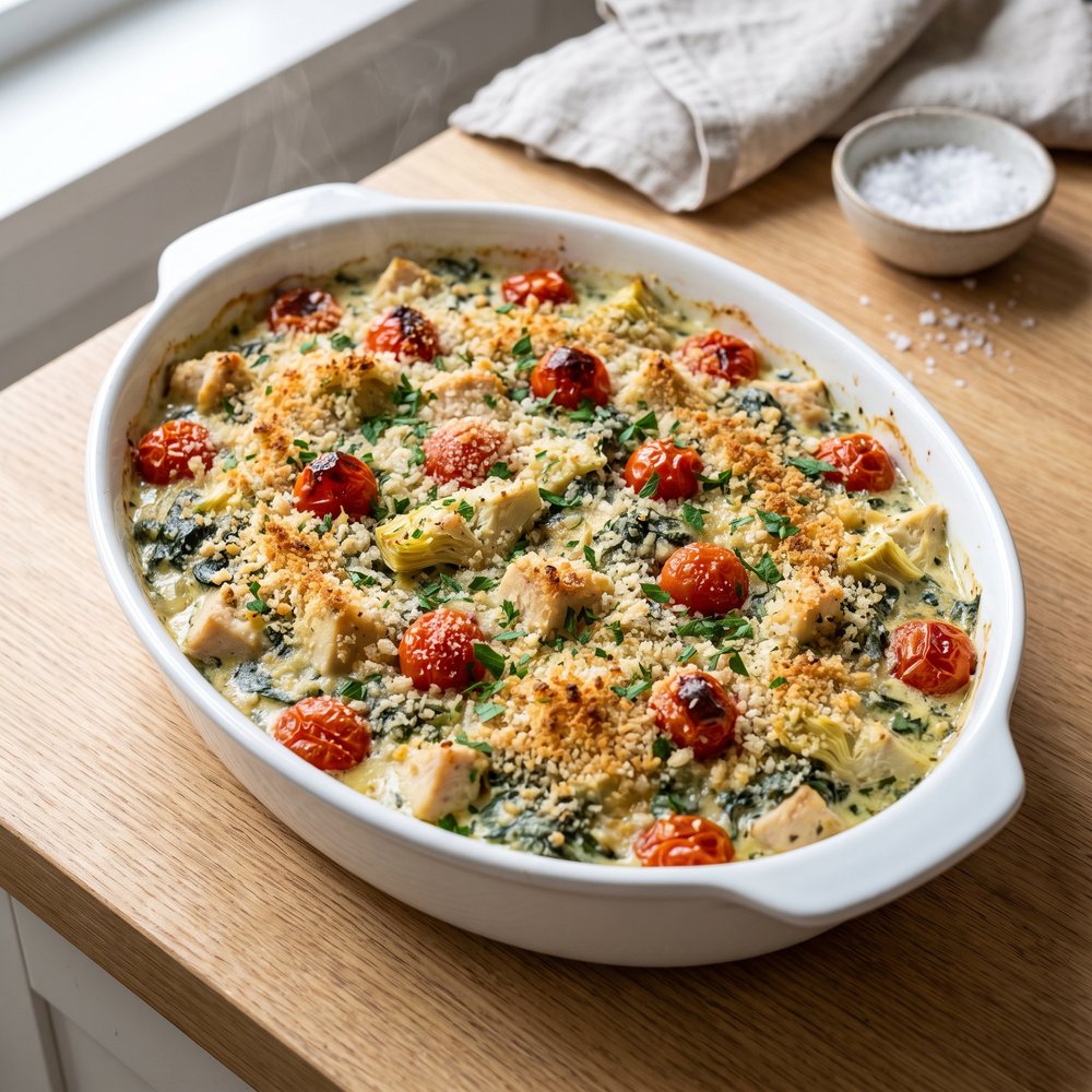 Spinach Artichoke Chicken Bake