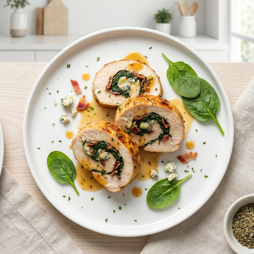 Chicken Breast Stuffed with Spinach Blue Cheese and Bacon