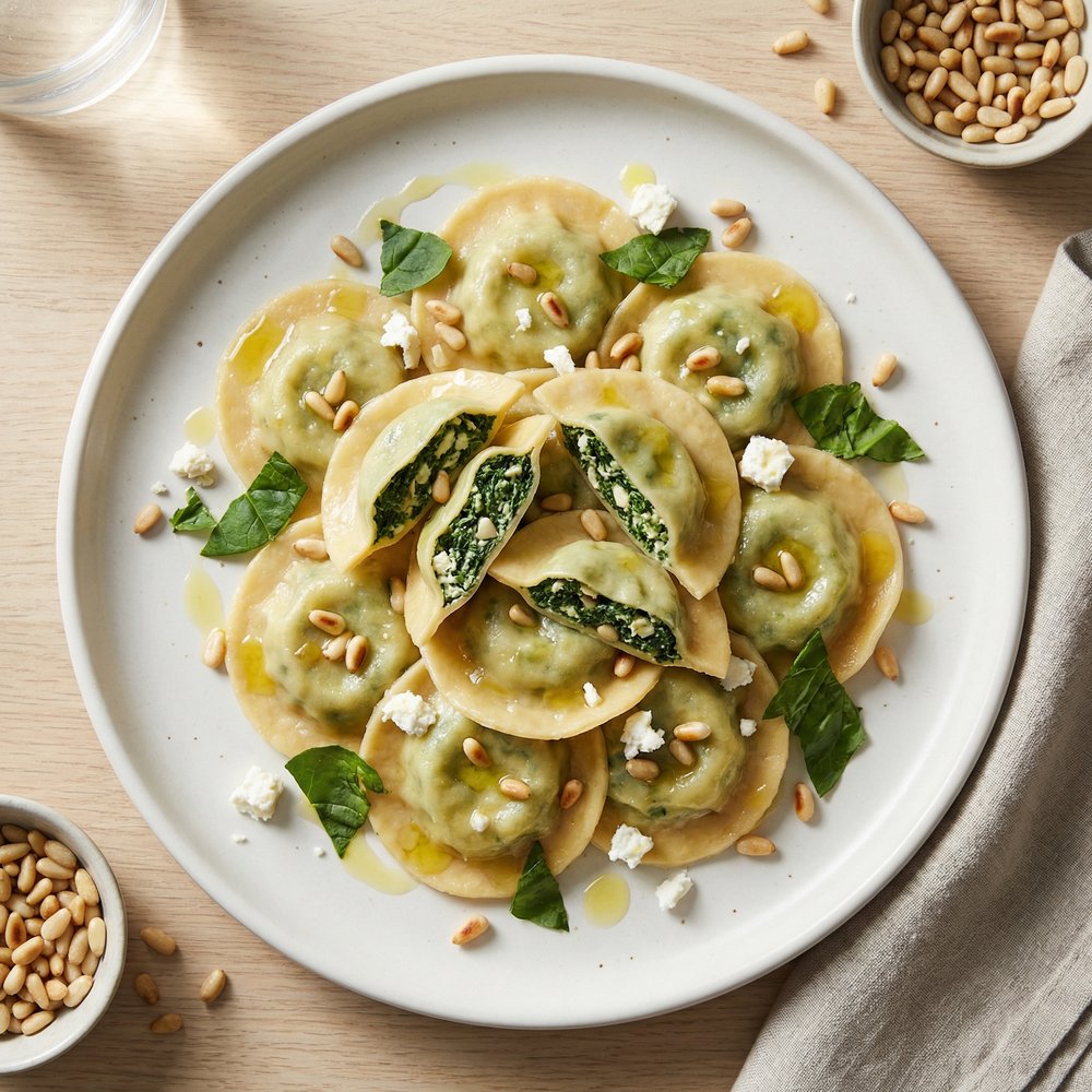 Feta, Spinach & Pine Nut Filling for Ravioli