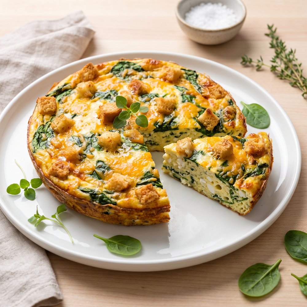 Spinach Quiche with Cottage Cheese
