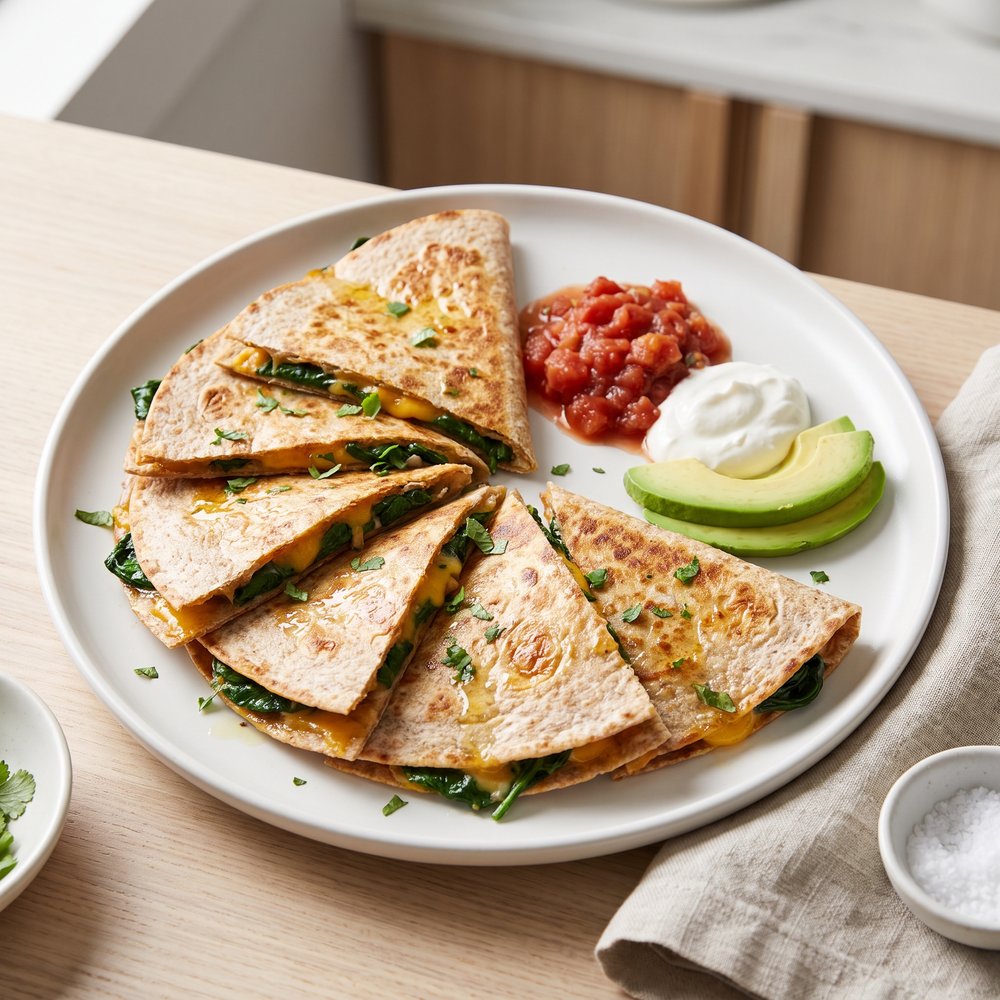 Spinach Whole Wheat Quesadillas