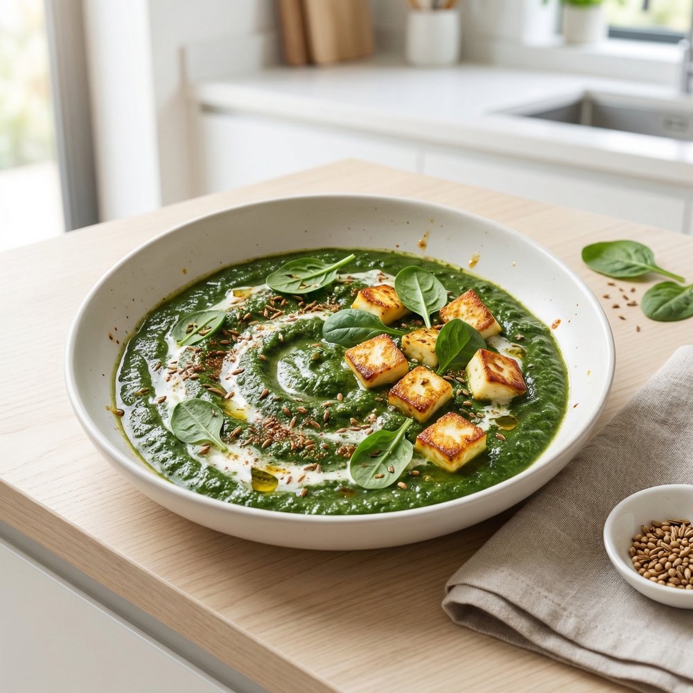 Classic Saag Paneer with Spinach and Fenugreek