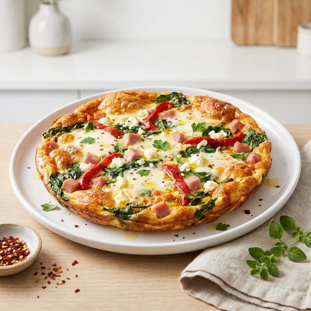 Spinach and Ham Egg Frittata