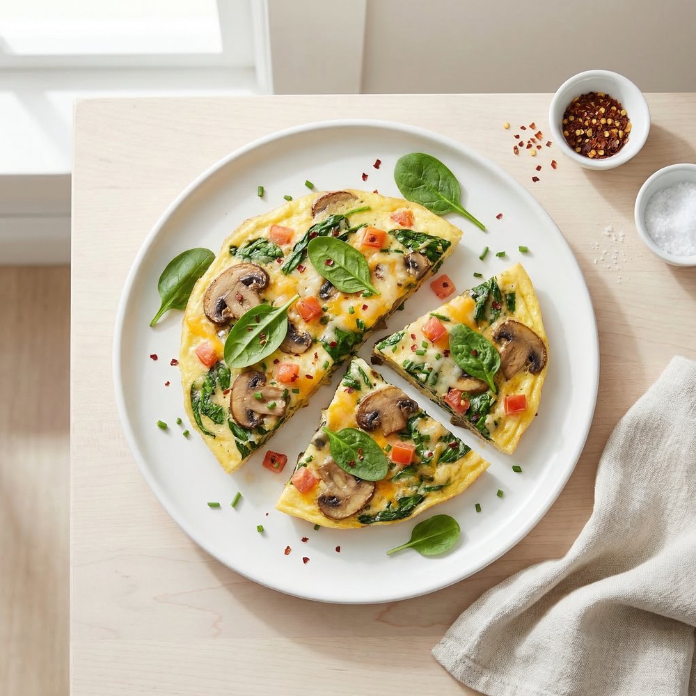 Mushroom and Spinach Egg-White Omelet
