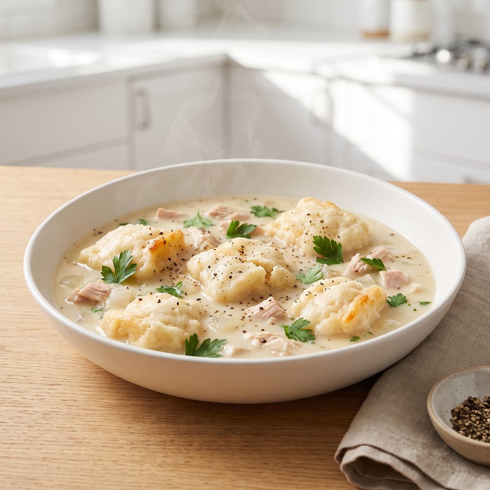 Starter-Friendly Chicken and Dumplings