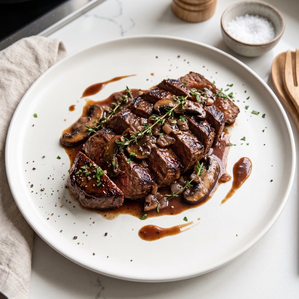 Steak Tips with Mushroom Sauce