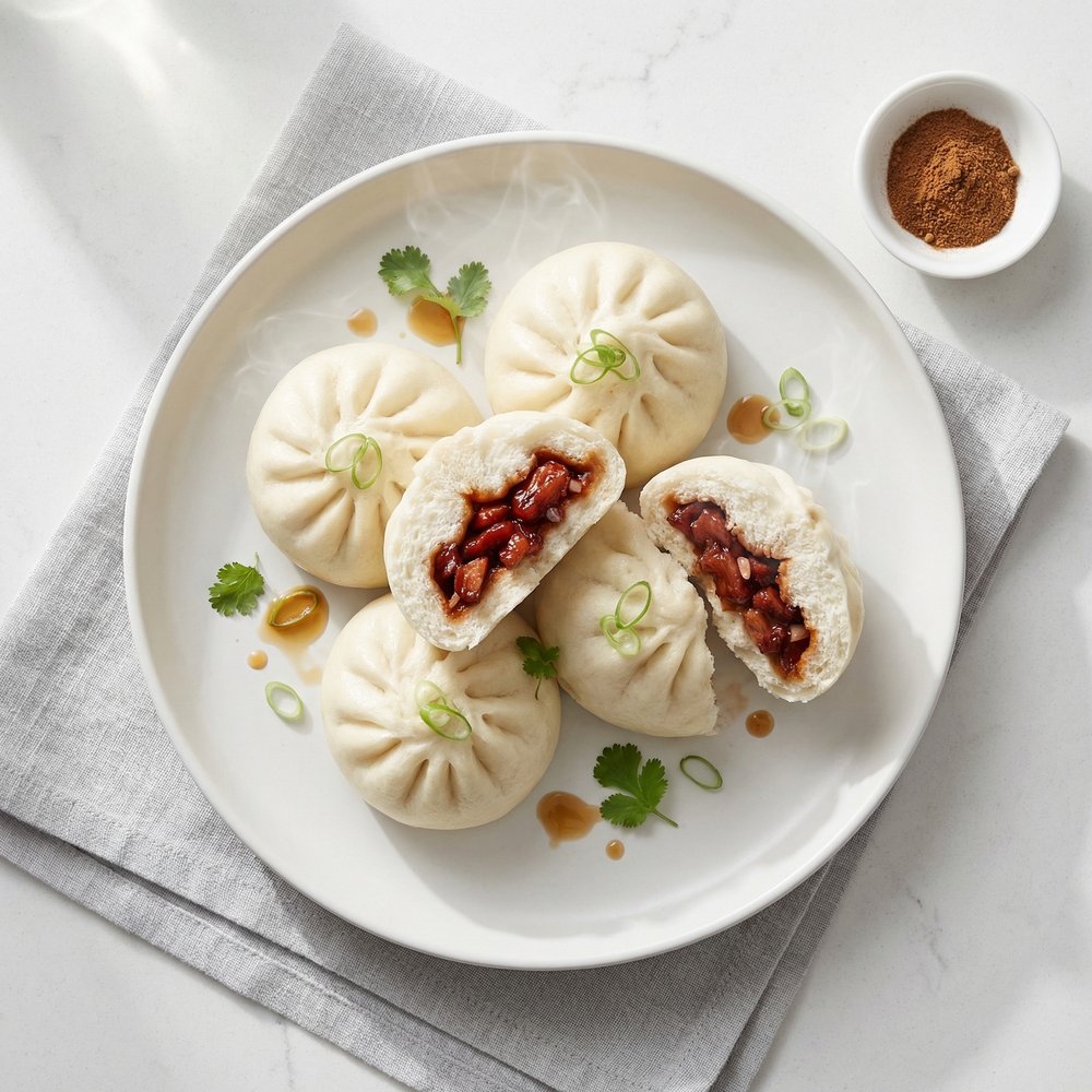 Steamed Char Siu Pork Buns (BBQ Pork Bao)
