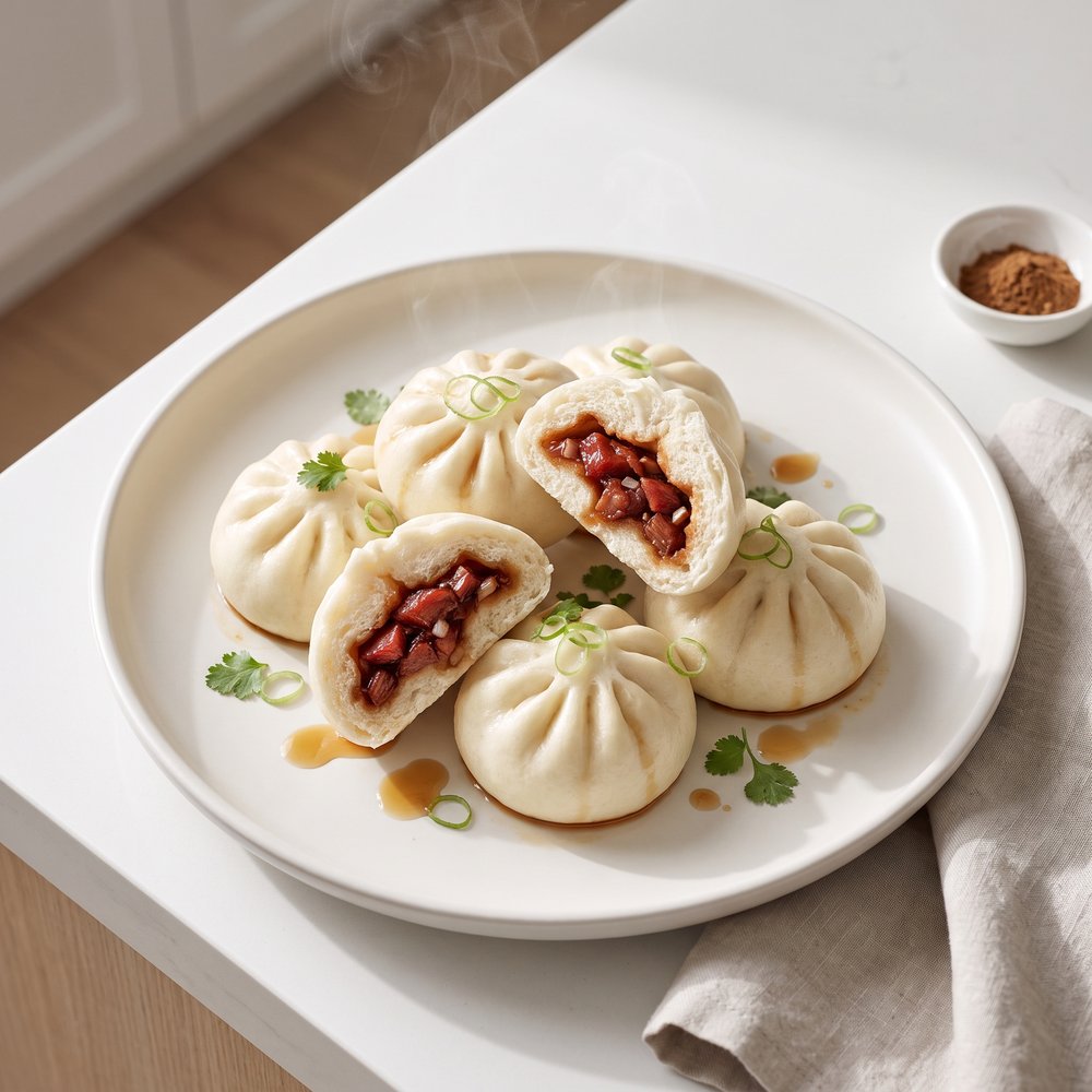 Steamed Char Siu Pork Buns (BBQ Pork Bao)