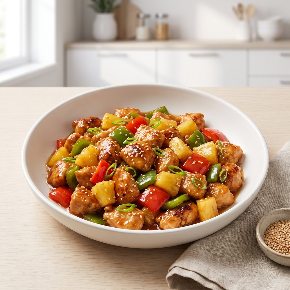 Stir-Fried Chicken With Pineapple and Peppers