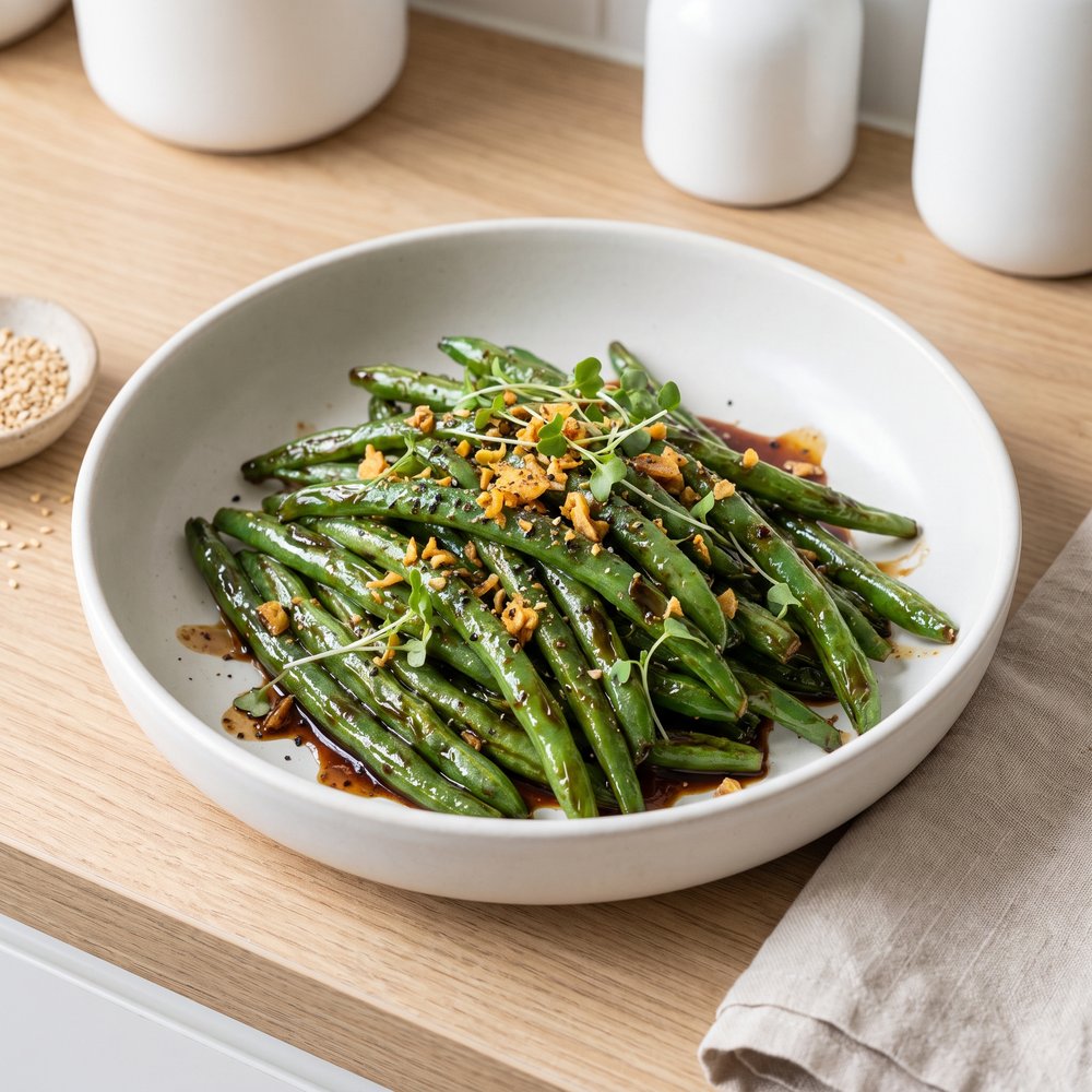 Stir-Fried Chinese Green Beans with Black Bean Sauce