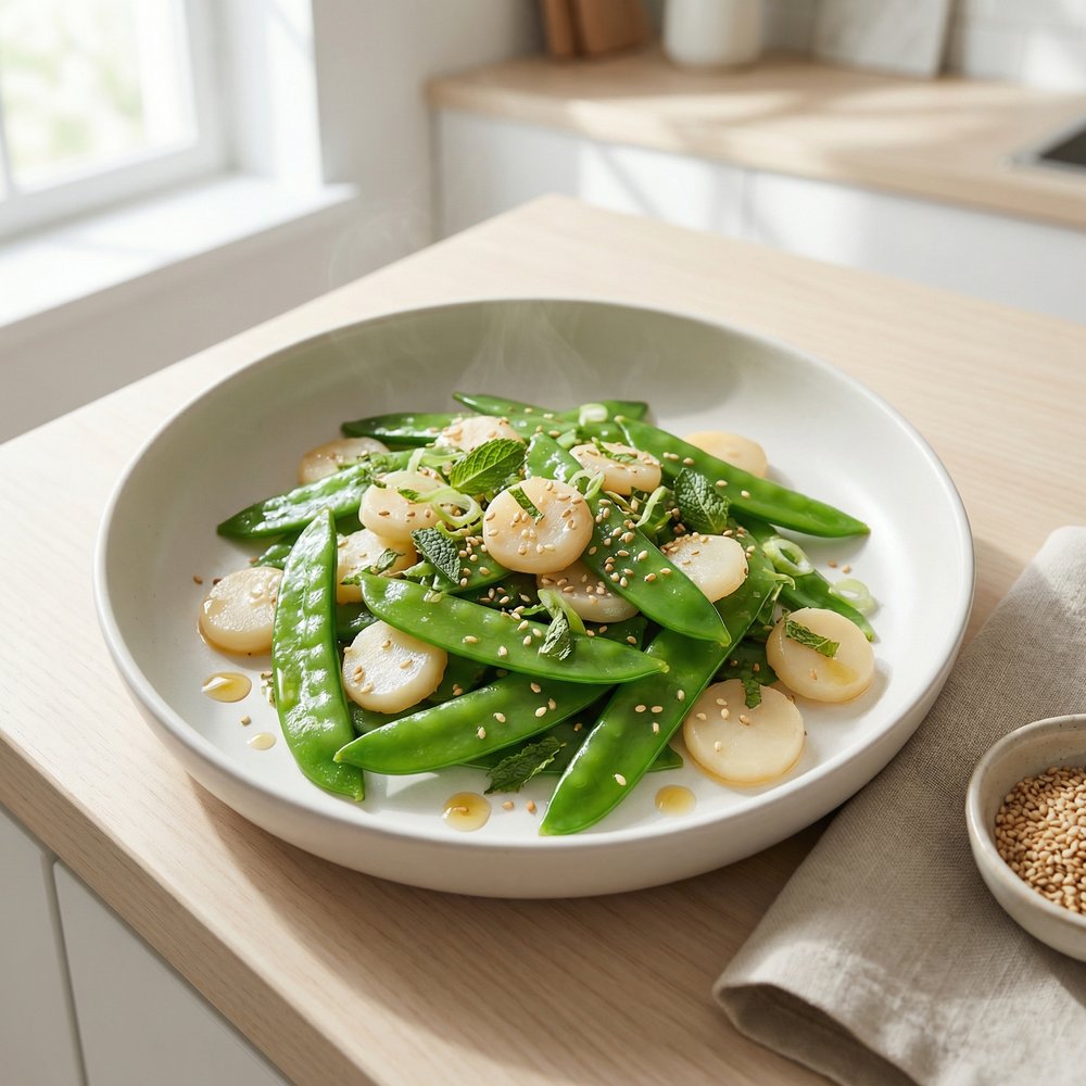 Snow Peas with Water Chestnuts
