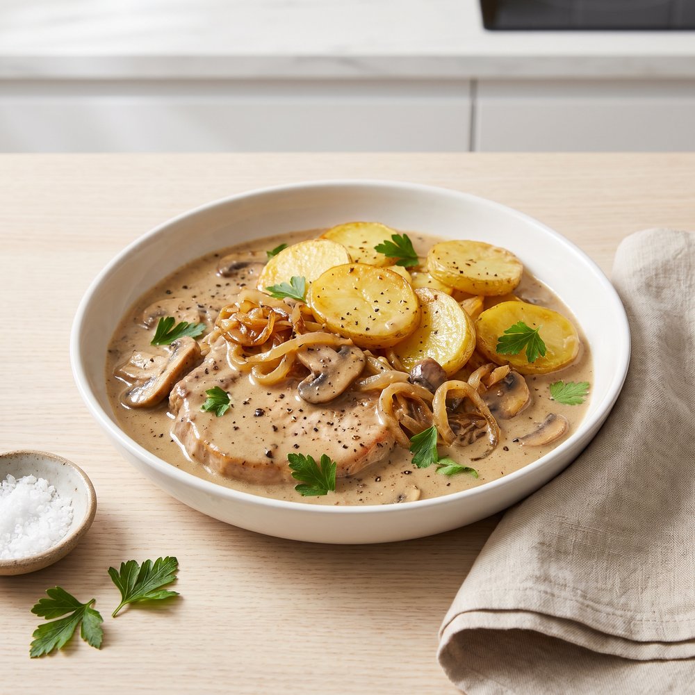 Stovetop Pork Chops and Potatoes