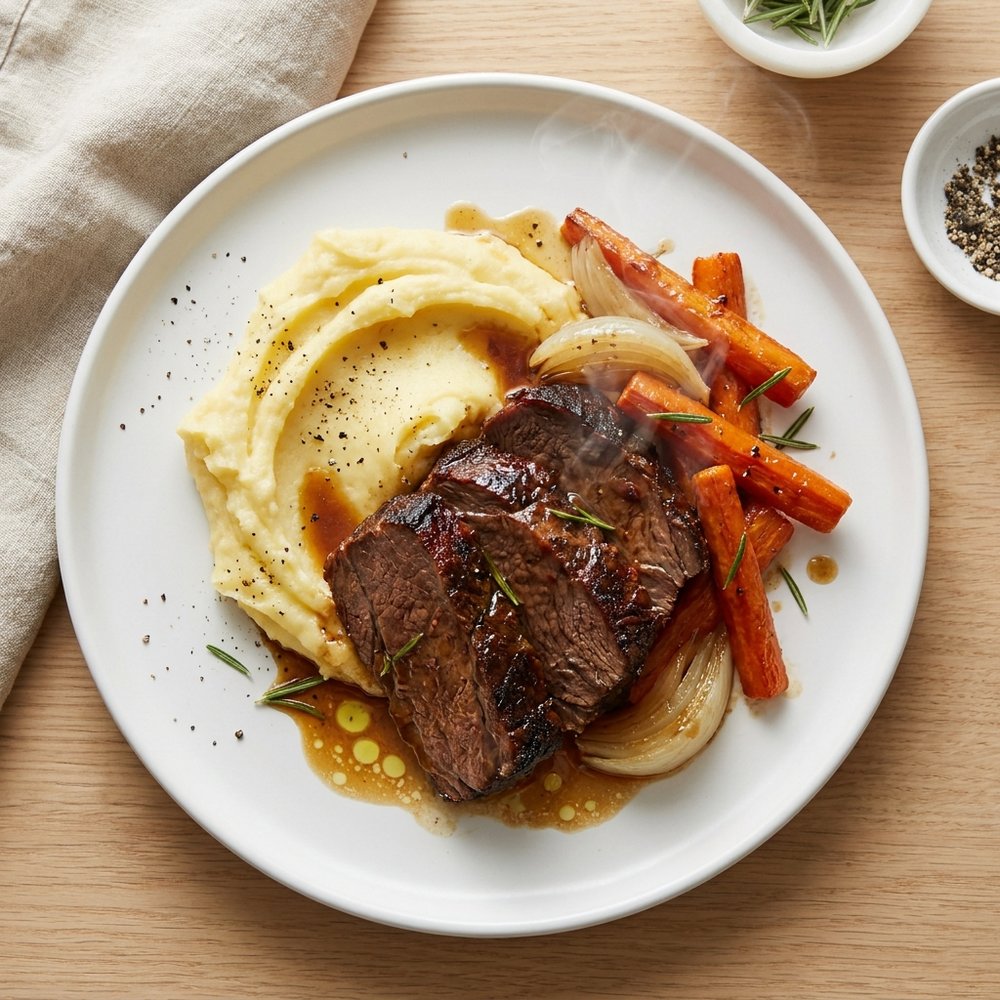 Stovetop Pot Roast with Creamy Mashed Potatoes