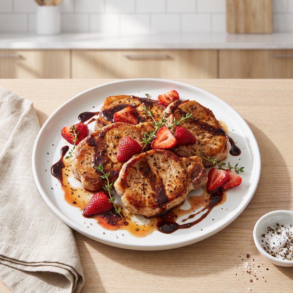 Strawberry Balsamic Pork Chops