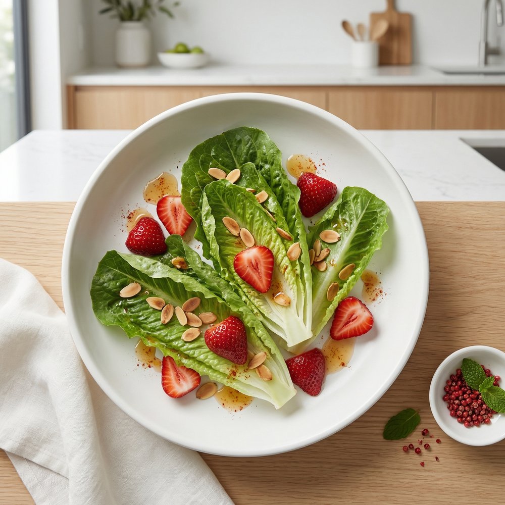 Strawberry and Almond Romaine Salad