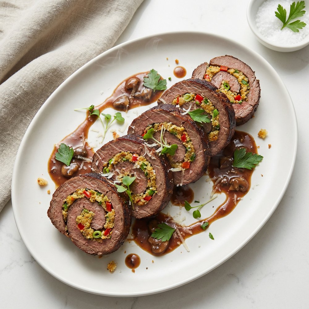 Rolled Flank Steak with Stuffing
