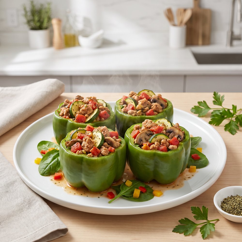 Stuffed Peppers with Turkey and Vegetables